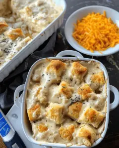 Lazy Biscuits & Gravy Breakfast Casserole