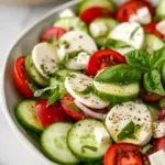 Fresh Cucumber Caprese Salad