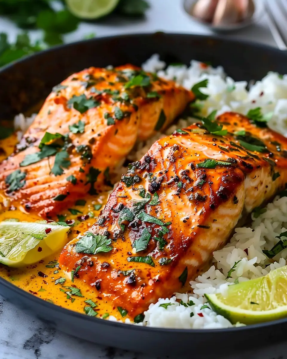 One-Pan Coconut Curry Salmon: Easy Garlic Butter Delight