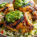 Peruvian Chicken and Rice with Green Sauce