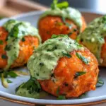 Salmon Balls with Creamy Avocado Sauce