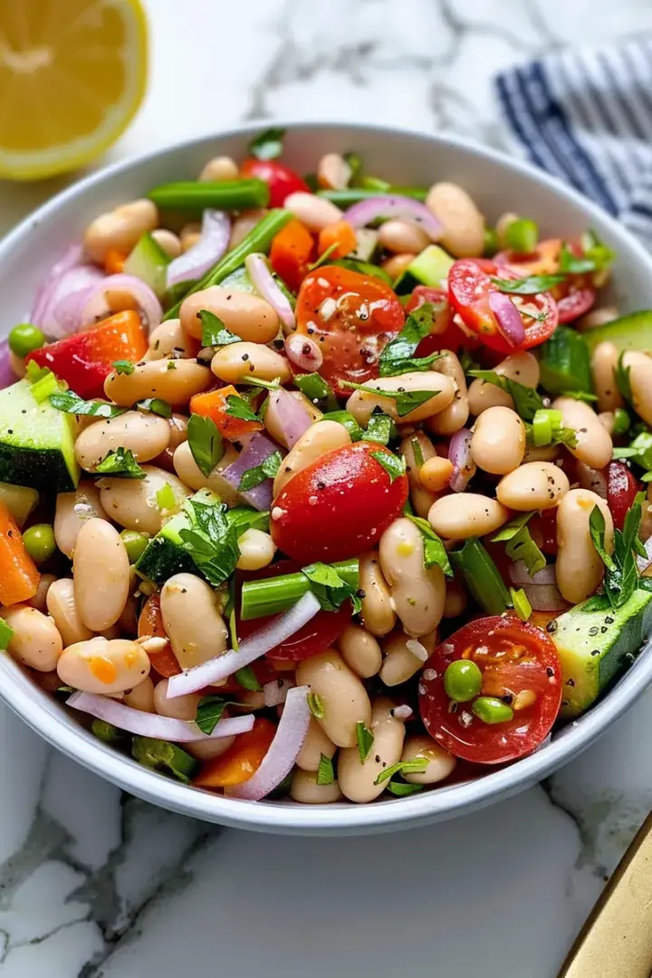 Easy Lemon-Marinated Bean and Vegetable Salad