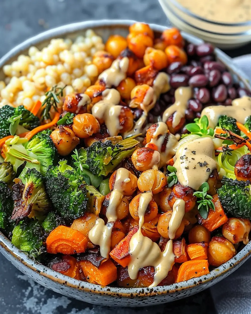 Irresistible Roasted Veggie Chickpea Bowls with Maple Dijon Delight