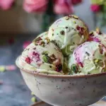 Floral Pistachio Rose Ice Cream