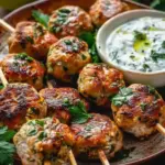 Chicken Kofta Garlic Yogurt Sauce
