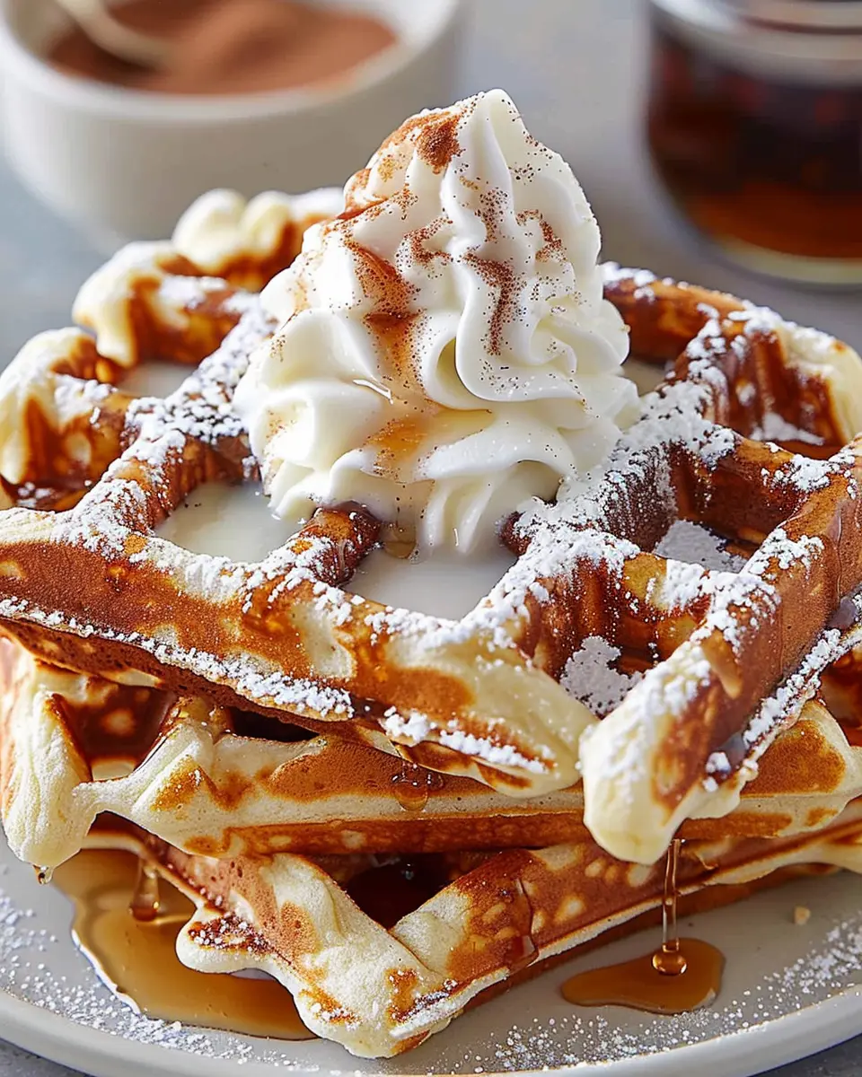 Cinnamon Roll Waffles: Indulgent Cream Cheese Delight Recipe