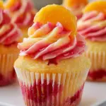 Mango Strawberry Sunset Cupcakes
