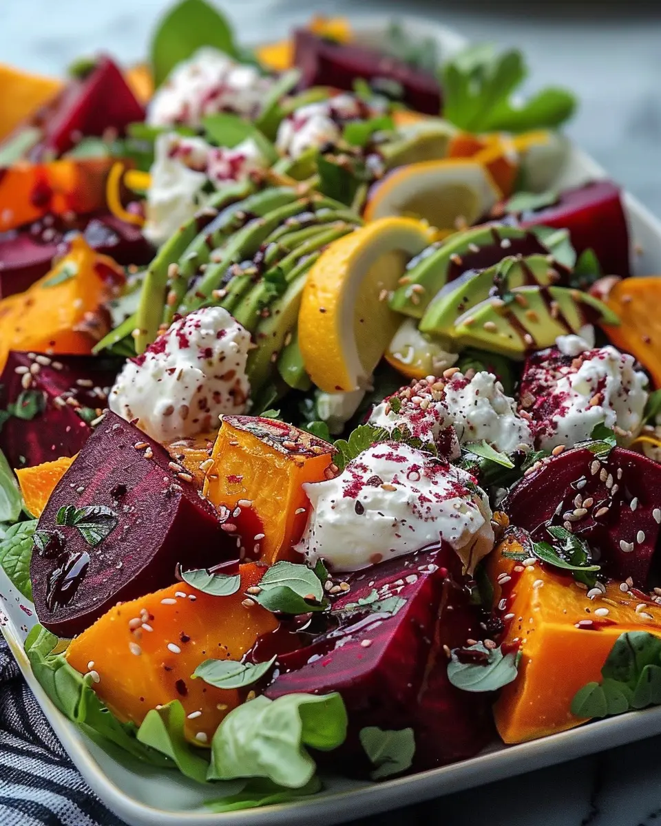 Roasted Beet Salad: Indulgent Sweet Potato & Avocado Delight