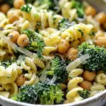 Broccoli Chickpea Pasta with Garlic Olive Oil