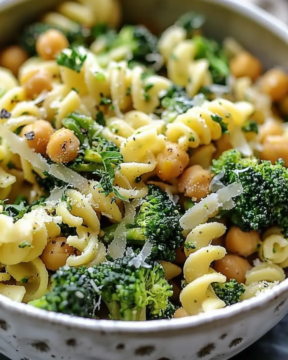 Broccoli Chickpea Pasta: Easy Garlic Olive Oil Delight