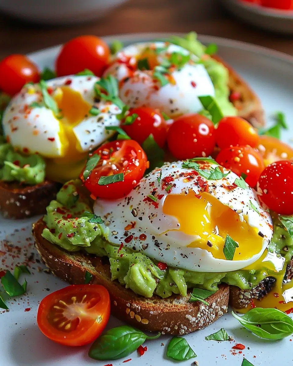 Creamy Avocado Toast: The Best Poached Egg & Cherry Tomatoes Recipe