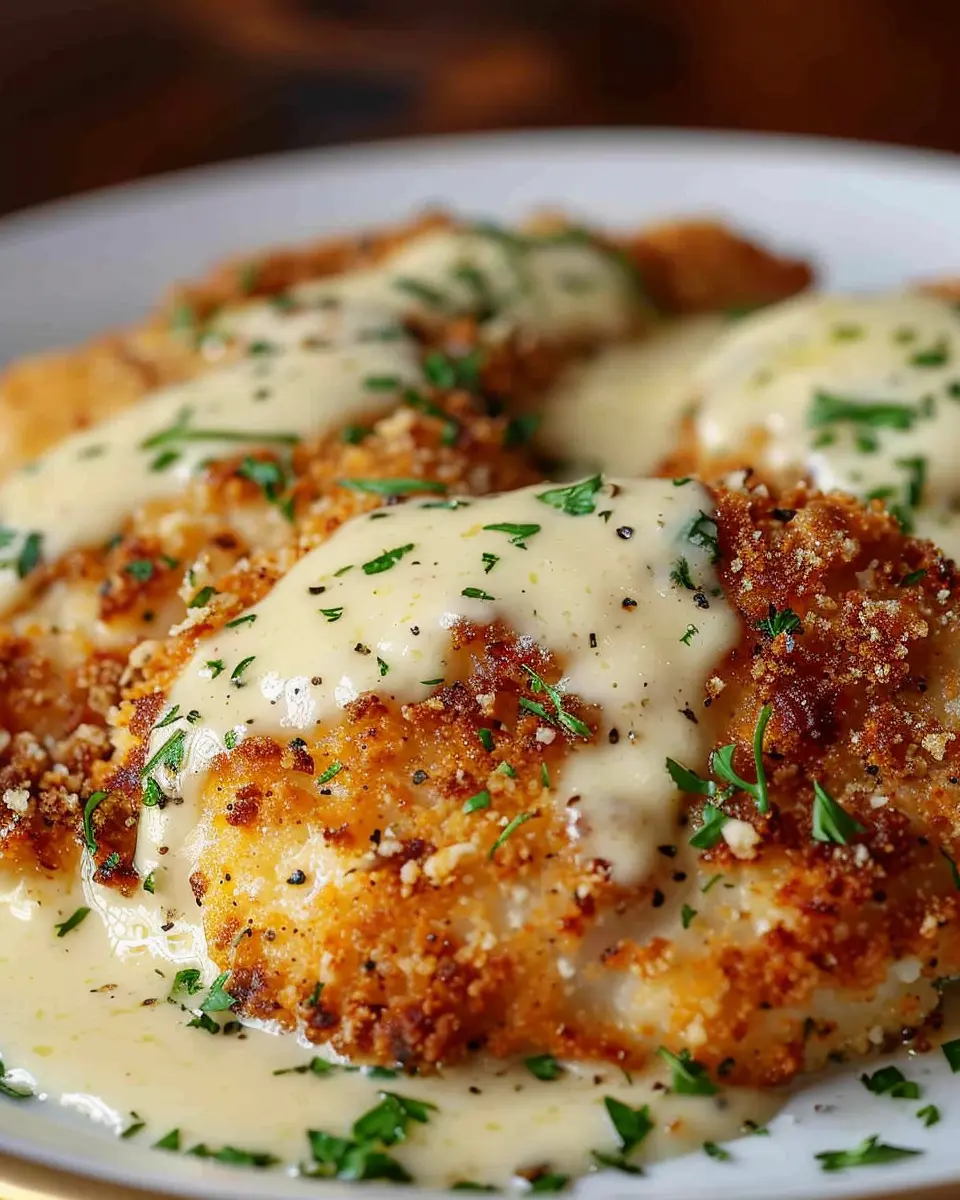 Parmesan Crusted Chicken: Indulgent Recipe with Creamy Garlic Sauce
